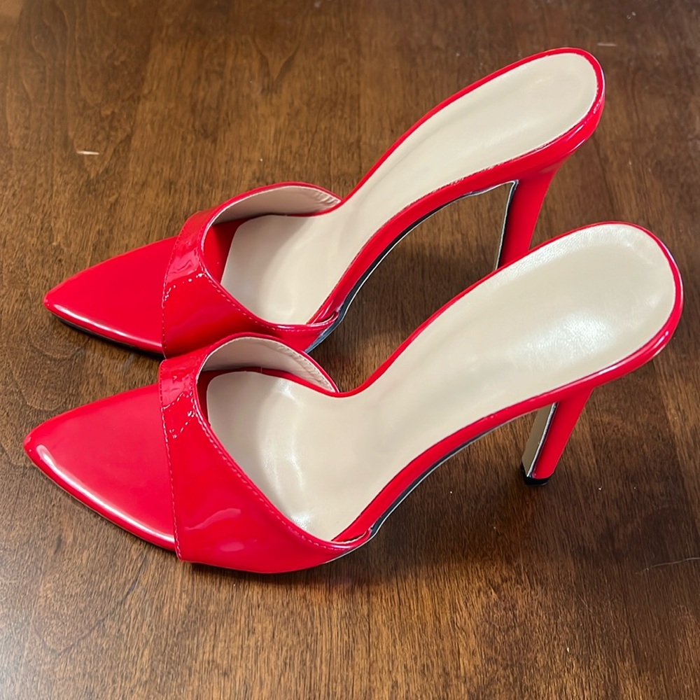 4.4” red high heels from my sisters tiktok shop PR haul